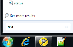 Windows 7 Start Menu, Search Box, Text